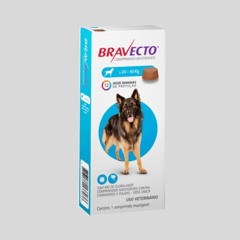 BRAVECTO 1000g para Perros de 20 a 40 kg | Protección de larga duración contra pulgas y garrapatas | Bassa Pet BRAVECTO 1000g para Perros de 20 a 40 kg | Protección de larga duración contra pulgas y garrapatas | Bassa Pet