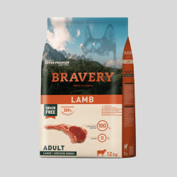 Alimento para Perros BRAVERY Lamb Adulto Large / Médium 12 kg | alimento premium para mascotas | Bassa Pet
