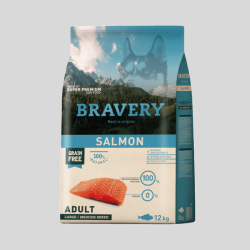 BRAVERY Salmon Adulto Large / Medium Breeds 12 kg | Alimento Premium para Perros Adultos | Bassa Pet
