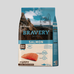 BRAVERY Salmon Puppy Large / Medium Breeds 12 kg | Alimento Premium para Cachorros | Bassa Pet