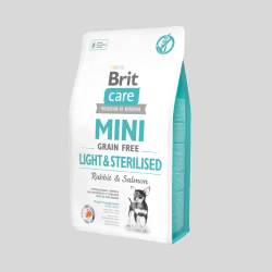 Brit Care Mini Light & Sterilised Grain Free Rabbit & Salmon 2K | Alimento Premium para Perros de Razas Pequeñas | Bassa Pet