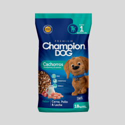 Champion Dog Cachorros Medianos Grandes Carne pollo leche 18 kg | Alimento Especializado para Cachorros | Bassa Pet