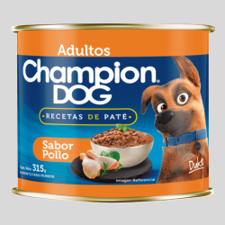 CHAMPION DOG Pate Pollo 315g |Alimento Húmedo de Calidad | Bassa Pet