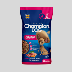 CHAMPION DOG Adulto Minis Pequeños Carne pollo vegetales 18 kg | Alimento Especializado | Bassa Pet