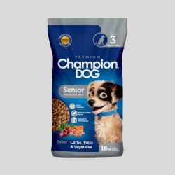CHAMPION DOG Senior Carne pollo Vegetales 18 kg | Alimento Especializado para Perros Mayores | Bassa Pet