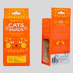 CATS SNACK Galletas Rellenas de Atún y Pollo 80 grs |Premio Saludable para GATOS | Bassa Pet