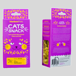 CATS SNACK Galletas Rellenas de Atún y Queso 80 grs |Premio Saludable para GATOS | Bassa Pet