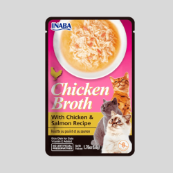 INABA Chicken Broth Caldo de pollo y Salmon 50g | Sabor Natural para Mascotas | Bassa pet