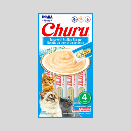 CHURU Cat Atún Ostión (604) 56g | Pasta de Atún y Vieira para Gatos | Bassa Pe