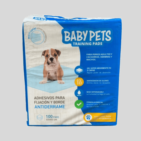 BABY PETS Sabanilla 60x60 100 Unidades | Absorbentes y Protección para Mascotas | Bassa Pet