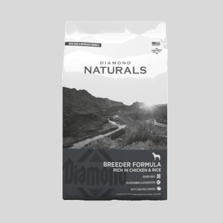 DIAMOND NATURALS Breeder Formula Rich in Chiken & Rice 19.96 kg | Alimento para Perros en Etapa de Reproducción | Bassa Pet