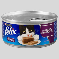 FELIX Pate Pavo Menudencias 156g | Comida Húmeda para Gatos | Bassa Pet