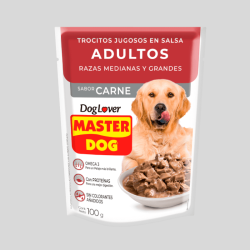 MASTER DOG Salsa Adulto Carne 100g | Alimento Húmedo para Perros | Bassa Pet
