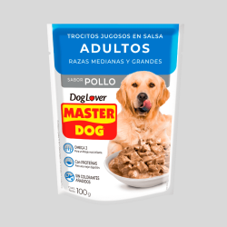 MASTER DOG Salsa Adulto Pollo 100g | Alimento Húmedo para Perros | Bassa Pet