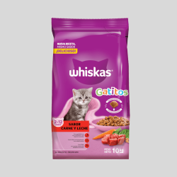 WHISKAS Gatitos Carne y Leche 10kg | Alimento para Gatitos | Bassa Pet