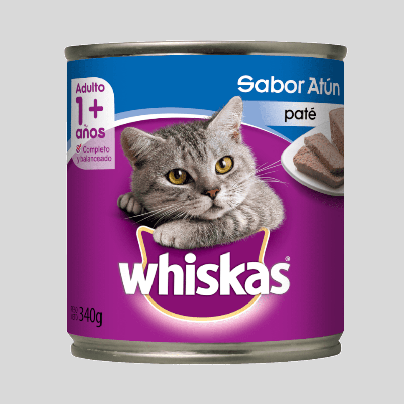WHISKAS Húmedos Pate Atún 340g | Alimento Húmedo para Gatos | Bassa Pet WHISKAS Húmedos Pate Atún 340g | Alimento Húmedo para Gatos | Bassa Pet