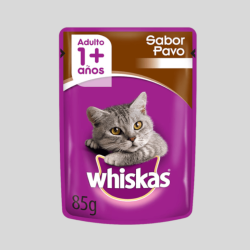 WHISKAS Húmedos Salsa Pavo 85g | Alimento Húmedo para Gatos | Bassa Pet