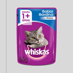 WHISKAS Húmedos Salsa Sardina 85g | Nutrición y Sabor para Gatos | Bassa Pet