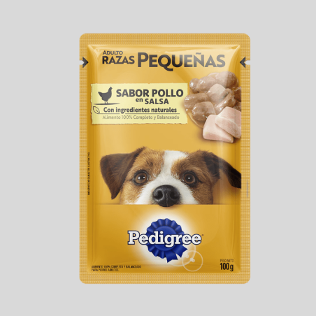 PEDIGREE Salsa Adulto Raza Pequeña Pollo 100g | Complemento Nutritivo para Perros Pequeños | Bassa Pet
