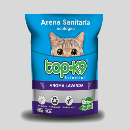 TOP K9 Arena Sanitaria Ecológica Lavanda 2k | Higiene y Sustentabilidad | Bassa Pet