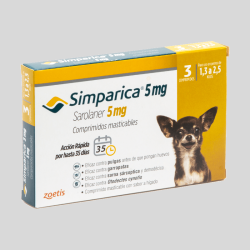SIMPARICA Antiparasitario Externo 3 Comp. 5mg para Perros de 1.3 a 2.5kg | Protección Antiparasitaria | Bassa Pet