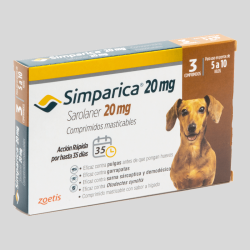 SIMPARICA Antiparasitario Externo 3 Comp. 20mg para Perros de 5 a 10kg | Protección Antiparasitaria | Bassa Pet