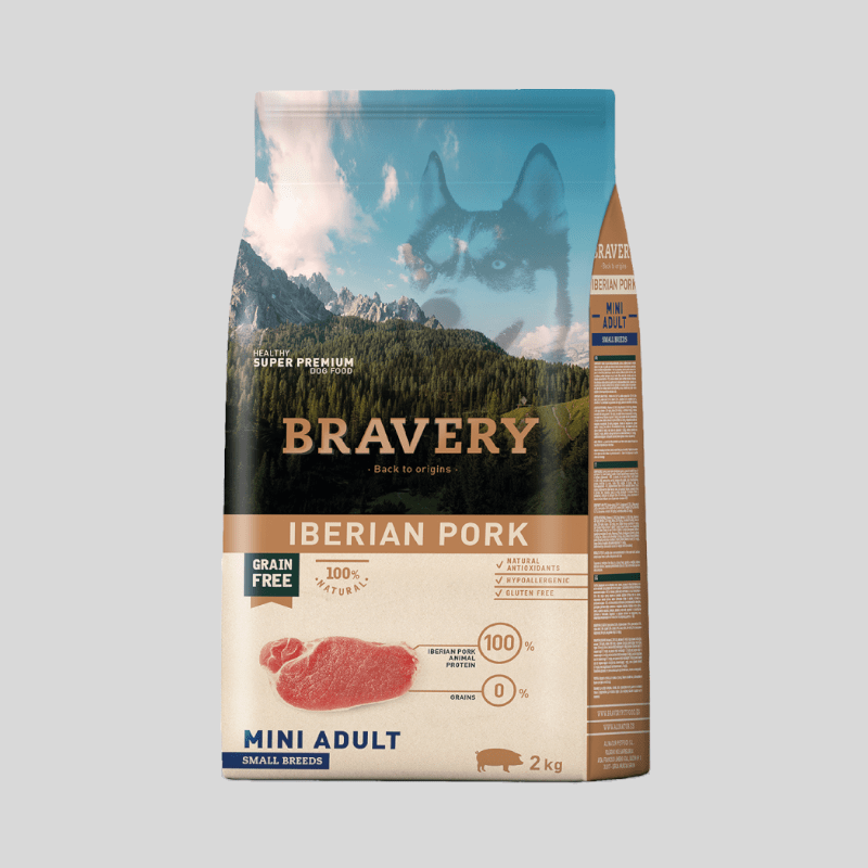 Bravery Iberian Pork Mini Adult Small Breeds 2kg y 7kg | Alimento Premium | Bassa Pet Bravery Iberian Pork Mini Adult Small Breeds 2kg y 7kg | Alimento Premium | Bassa Pet