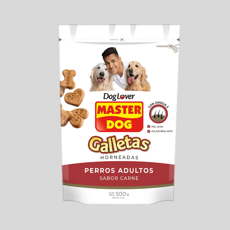 Master Dog Galleta Adulto Carne 500g | Snack para Perros | Bassa Pet