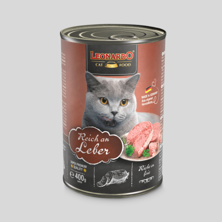 LEONARDO Cat Food Rico en Higado 400g