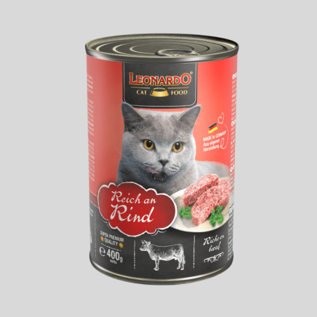 LEONARDO Cat Food Rico en Ternera 400g