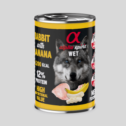 Alpha Spirit Paté Conejo con Plátano 400g | Alimento Húmedo Natural Perros |  Bassa Pet