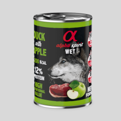 Alpha Spirit Paté Pato con Manzana Verde 400g | Alimento Húmedo Natural Perros  | Bassa Pet