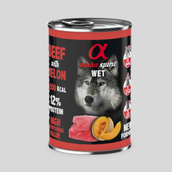 Alpha Spirit Paté Ternera con Melón 400g | Alimento Húmedo Natural Perros | Bassa Pet